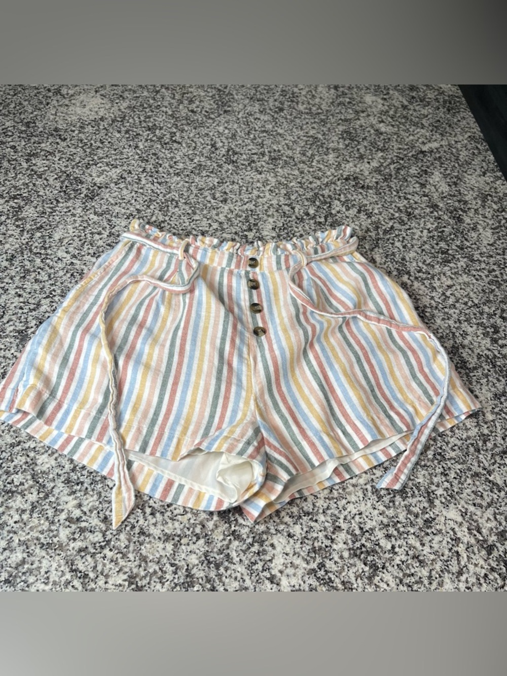American eagle high rise shorts striped multicolored paper bag lined women’s med